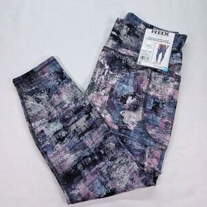 New RBX Active Womens XL Squat Proof Ankle Leggings Pockets Modern Abstract